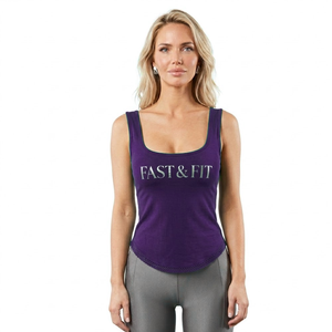 Custom Logo New Fashion Light Weight Breathable Street Wear Digital Printing Casual Sports Girls Workout Women Tank <b>Top</b> - Product Image 4