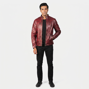 Custom Color Lightweight Breathable Eco-Friendly Men's Genuine <b>Leather</b> Vintage Varsity <b>Jacket</b> <b>Long</b> Street Wear Front Logo - Product Image 1