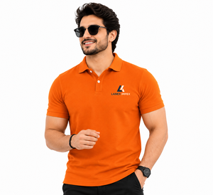 Custom <b>Orange</b> <b>Polo</b> Shirt for Men | Premium Polyester Embroidered Logo <b>Polo</b> | Breathable Quick Dry Corporate Uniform Shirt - Product Image 1