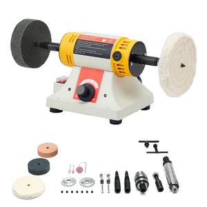 Lucidatrice da banco fai-da-te da 1/2 HP, 0-8000 RPM, per lucidatura e levigatura metalli, con disco in tessuto da 4 pollici e disco abrasivo da 3 pollici - Product Image 1