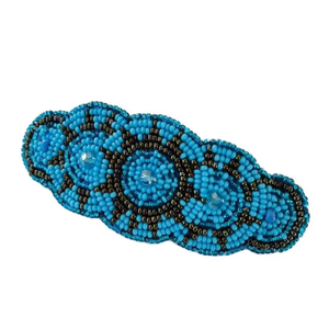 Pinza de Pelo Vintage Hecha a Mano para Mujer, con Bordado Intrincado de Cuentas, Accesorio Metálico para el Cabello de Uso Diario - Product Image 1