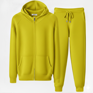 Ensemble de survêtement d'hiver décontracté pour hommes, délavé à l'acide, respirant et écologique – Pantalon de survêtement et sweat à capuche - Product Image 2