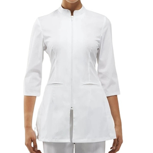 3 Stars Experts Custom Logo Cotton Breathable Beautician Workwear Uniform <b>Tunic</b> Unisex Spa <b>Beauty</b> Salon Receptionist Work - Product Image 2