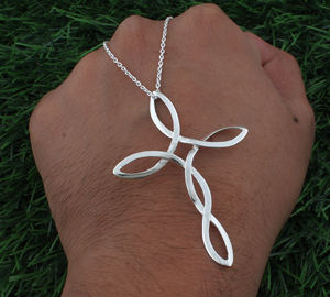 925 Sterling Silver Vintage Platinum Plated Pendant for Unisex Geometric Silver <b>Charm</b> Wholesale Jewelry Necklace - Product Image 4