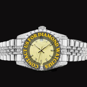 2026 High End Luxury Fashion Moissanite Round Quartz Watch Custom Stainless Steel Band ETA Movement Auto Date Features Jewelry - Product Image 1