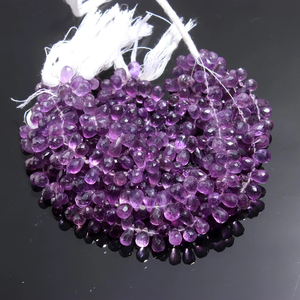 Perles en forme de goutte à facettes en améthyste africaine élégantes et lumineuses 5-6mm en forme de goutte pour bijoux perles de pierre - Product Image 3