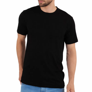 Camiseta Clásica Premium de Cuello Redondo en Color Negro – Mezcla de Algodón Ultra Suave y Transpirable, Diseño Esencial para el Día a Día - Product Image 1