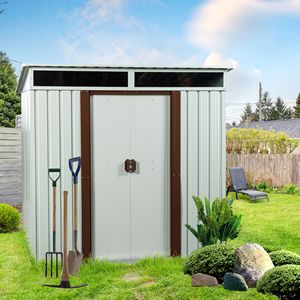 Casetta da Giardino in Metallo Bianca 1,8m x 1,5m per Organizzazione Ottimale ed Estetica - Product Image 1