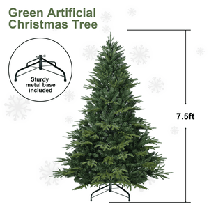 Premium 7.5ft <b>Artificial</b> Christmas <b>Tree</b> with Hinged Steel Wire Foldable Base 3135 PE/PVC Mixed <b>Branch</b> Tips Green Christmas Decor - Product Image 2