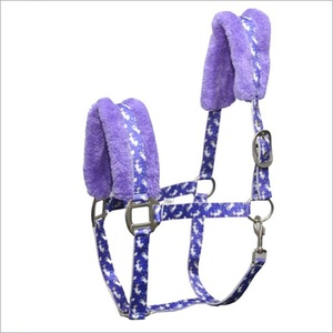Harnais de nez réglable en nylon rembourré de fourrure de vison, avec ferrures argentées, doux et confortable, en polaire, pour chevaux d'équitation de qualité supérieure - Product Image 3