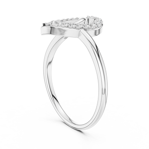 Anillo Clásico de Diamante Cultivado en Laboratorio con un Solo Pétalo, en Oro Blanco Sólido de 18 Quilates con Baño de Rodio, para Compromiso, San Valentín o Uso Diario, para Mujer - Product Image 2