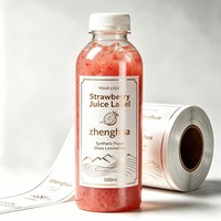 Étiquettes de boissons personnalisées, imperméables, brillantes, imprimées en offset, autocollantes et amovibles pour les boissons à bulles, le café, les jus
