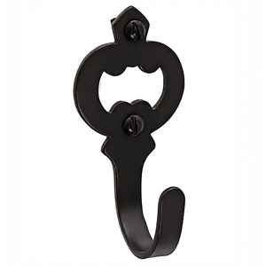 Nouvel arrivage : Crochet en fer noir thermolaqué pour la décoration, pour suspendre des vêtements, pour usage extérieur, pour placard. - Product Image 4