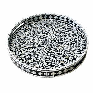 Mother of Pearl Tray Luxury Geometric <b>Cube</b> Pattern MOP Inlay Serving Tray Wholesale Modern Decorative Home Decor <b>Coffee</b> <b>Table</b> - Product Image 5