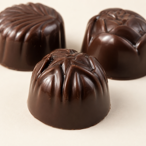 Floral Shaped Compound Dark <b>Chocolate</b> Confections Enclosed In Custom Gift Box For Corporate Gifts Supply - Product Image 1