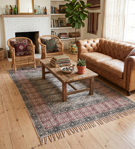 Handmade Cotton Geometric Non-Slip Eco-Friendly Area <b>Rug</b> for Living Room Bedroom <b>Boho</b> Home Decor - Product Image 1
