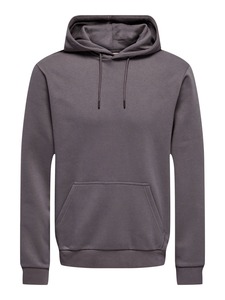 Sudadera con capucha gris sólida para hombre, informal, de manga larga, con bolsillo canguro y cordón ajustable - Product Image 5
