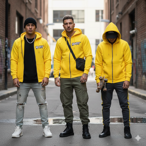 Sweats à capuche unisexes personnalisables avec fermeture éclair, 500 GSM, style streetwear, coupe ample, impression de logo en sérigraphie, vente en gros - Product Image 2