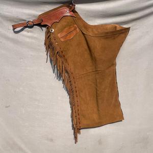 "Premium Western Leather <b>Chaps</b> Cowboy <b>Riding</b> Gear Durable & Comfortable Adjustable Fit Handmade for Horse <b>Riding</b> & Rodeo - Product Image 3