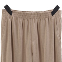 Pantalon d'hôpital unisexe en coton et polyester tricoté, beige, taille élastique, uniforme de patient, adapté aux fauteuils roulants