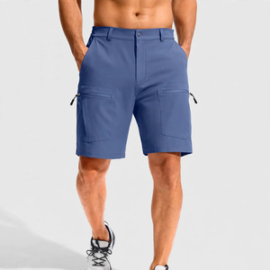 Pantalones Cortos de Senderismo para Hombre, Tejido Sólido, Transpirable, de Lona, Cintura Alta, Secado Rápido, Estilo Casual, con Bolsillos Tipo Bermuda y Cierre con Cordón - Product Image 1