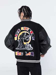 Vestes de baseball personnalisées de haute qualité pour hommes, vestes universitaires en gros avec patch brodé, accessoire pour la saison hivernale - Product Image 2