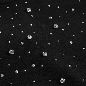 Sweat à capuche unisexe en molleton de coton épais avec strass, style streetwear, broderie de lettres en cristal et motif cœur - Product Image 5