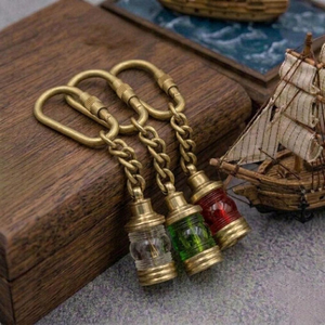 <b>Vintage</b> Brass Lantern Keychain Nautical Marine Lantern <b>Key</b> Ring Maritime Collectible Gift Accessory - Product Image 3