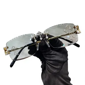Último Diseño 2025 Gafas de Sol de Lujo con Diamantes de Moissanita Helados, Antireflejantes, con Espejo, Estilo Hip Hop, Marca PramukhImpex, para Hombre, a la Moda - Product Image 1