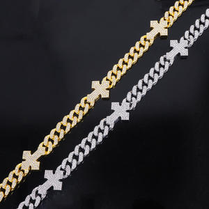Men's S925 Silver Moissanite <b>Cross</b> <b>Chain</b> Necklace Rhodium Plated Hiphop Everyday Wear - Product Image 5