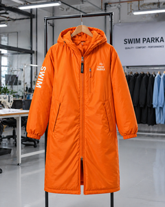 Professional Swim <b>Parka</b> <b>Waterproof</b> Fleece Lined Changing Robe Hooded <b>Jacket</b> for Competitive Swimmers Beach Pool Training - Product Image 6