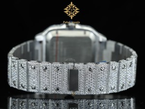 นาฬิกาเพชรหรู Pahal Jewels ตัวเรือนสแตนเลสทรงเหลี่ยม 40 มม. แสดงวันที่แบบอนาล็อก รุ่นลิมิเต็ดอิดิชั่น ดีไซน์มีเสน่ห์ แฟชั่นสำหรับทั้งชายและหญิง - Product Image 4