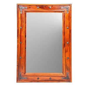 Sheesham Wood <b>Wall</b> <b>Mirror</b> Wholesale - Handcrafted Rustic Brown - Product Image 5