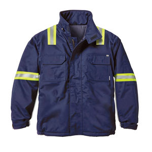 Chaqueta de Trabajo Unisex con Cintas Reflectantes, Certificada por NFPA 2112, Resistente al Fuego, Antiestática, Cálida, para Minería y Construcción, Color Azul - Product Image 4