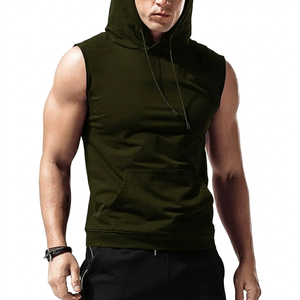 Sudadera con Capucha sin Mangas para Hombre, Ropa de Gimnasio Personalizada, Sudadera con Capucha de Algodón para Entrenamiento, Proveedor de Ropa de Marca Privada, Sudadera con Capucha sin Mangas para Hombre - Product Image 1