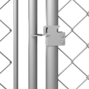 Grand enclos pour chien en acier galvanisé argenté, cage rectangulaire pour animaux de compagnie - Product Image 5