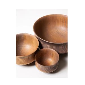 Grand saladier rustique en bois pour réunions familiales, service de salades et présentation de fruits – Vaisselle de cuisine naturelle et durable - Product Image 2