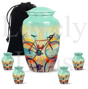 Urnas de cremación para bicicletas de color verde azulado, urnas funerarias para cenizas humanas, urnas conmemorativas para adultos, recuerdo decorativo, tributo, memoria. - Product Image 5