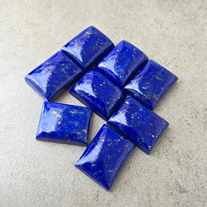Lapis-lazuli bleu naturel de qualité AAA+, cabochon rectangulaire à dos plat, calibré, certifié par un tiers, pour la fabrication de bijoux - Product Image 3