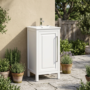 Moisture Resistant Solid Wood <b>Bathroom</b> Vanity – Waterproof Freestanding <b>Bathroom</b> <b>Cabinet</b> Modern Style Small <b>Bathroom</b> Vanity - Product Image 4