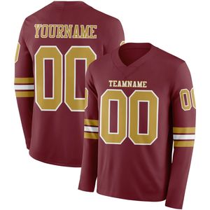 Camiseta Deportiva Personalizada de Fútbol, Manga Larga, Cuello en V, Ajuste Atlético, Spandex/Poliéster, Transpirable, Secado Rápido, con Nombre y Logotipo del Equipo Personalizados - Product Image 1
