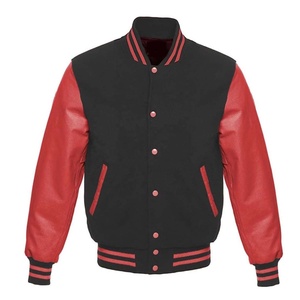 Chaqueta Universitaria de Lana de Alta Calidad con Mangas de Cuero, Logotipo y Colores Personalizados, Chaqueta de Béisbol Universitaria para Hombre - Product Image 2