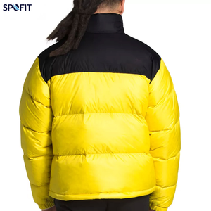 Chaqueta de Plumón para Hombre SPOFIT con Bloques de Color, Cuello Alto, Abrigo de Invierno Casual, Cortavientos, Cierre de Cremallera Grueso, Ajuste Regular - Product Image 4