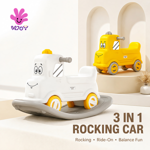 Caballito Balancín Convertible para Niños <span class=keywords><strong>y</strong></span> Tobogán para Niños Pequeños, Juego de Balancín de Plástico 3 en 1 para Juego Activo en Interiores, Hogar, Guardería, Sala de Juegos - Product Image 1