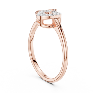 Anillo de Diamante Cultivado en Laboratorio para Mujer, Corte Brillante, Oro Rosa de 18 Quilates, Chapado en Rodio, para Compromiso, Fiesta, San Valentín, Uso Diario - Product Image 3