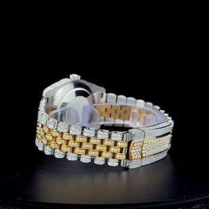 <b>Arabic</b> Dial Gold two tone luxury moissanite <b>watch</b> with Box Diamond Tester Certified VVS moissanite <b>Watch</b> with auto date feature - Product Image 4