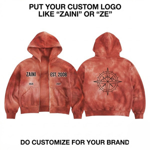 Premium Cotton <b>Fleece</b> Acid Wash Pullover Hoodie 350 GSM for <b>Brown</b> Custom Embroidered Graphic Logo Men's Autumn Loose Fit - Product Image 1