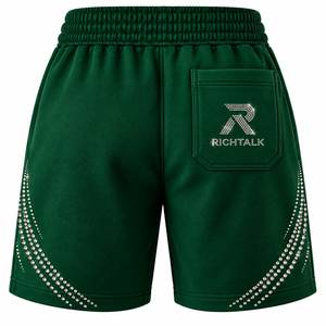 Men's Rhinestone <b>Shorts</b> High Waist Drawstring Casual <b>Sport</b> <b>Short</b> Pants Sequined Letter Logo Design - Product Image 2