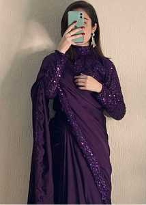 Sari para Mujer, Elegante, Étnico, Tradicional Indio, con Tela Suave y Hermoso Estampado, Ideal para Bodas - Product Image 3