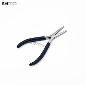 Alicates RMI, producto más popular, de acero inoxidable, con punta plateada y mango negro, punta plana recta. - Product Image 5